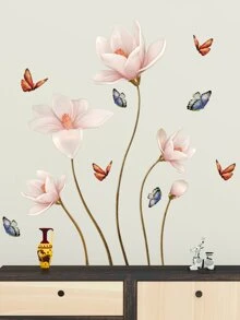 Hoa & Bướm In Hình Dán Tường, PVC Hiện Đại In Hoa Decal Dán Tường Trang Trí Nhà Cửa - Nhiều màu - Xem 3