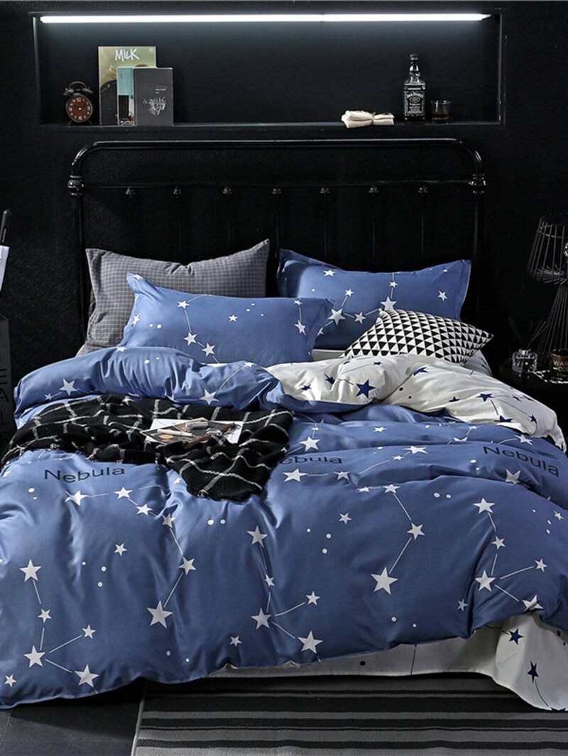 

Star & Letter Print Sheet Set, Multicolor