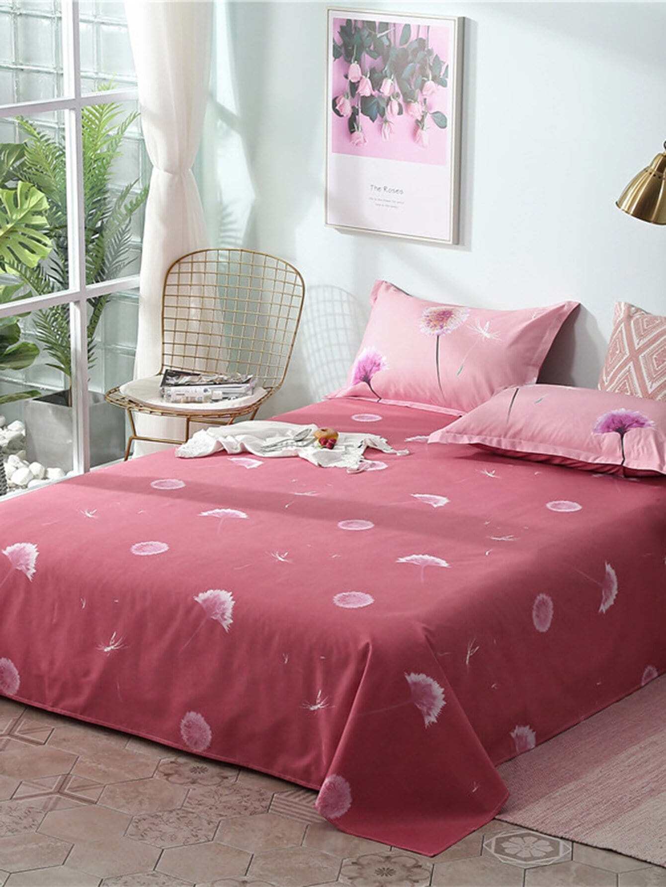 Flower & Letter Print Sheet Set Flower & Letter Print Sheet Set