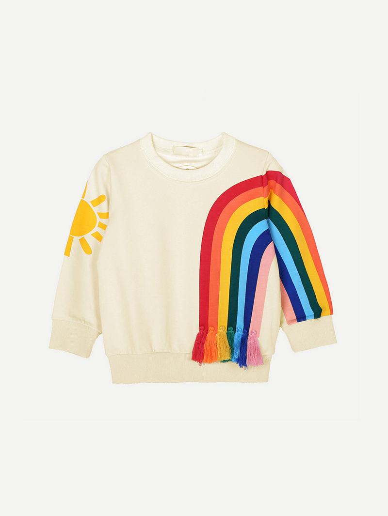 

Girls Rainbow Print Sweatshirt, White