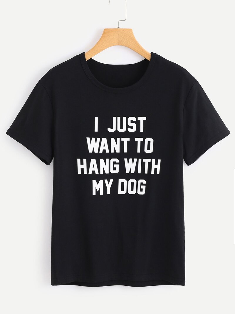 

Plus Letter Print Tee, Black