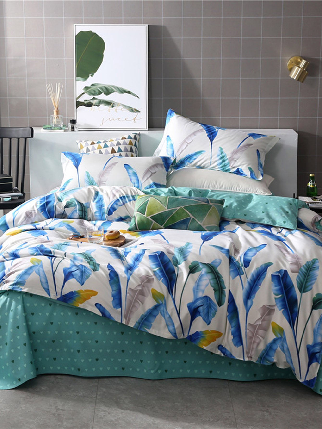 Feather & Heart Print Sheet Set Feather & Heart Print Sheet Set