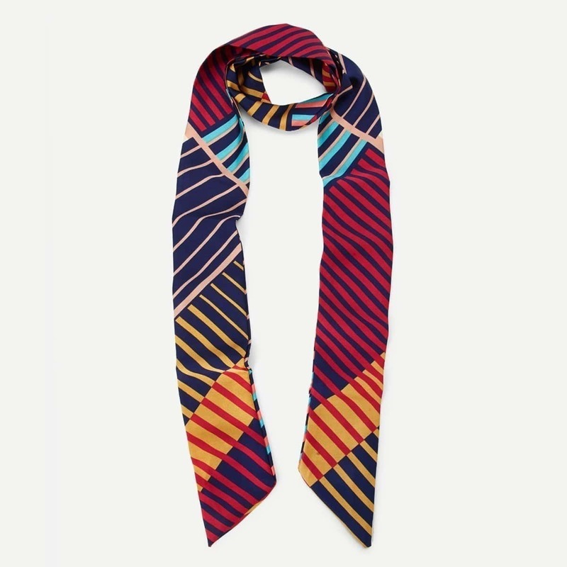 

Striped Skinny Scarf, Multicolor