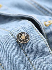 Manfinity Men Ripped Solid Denim Jacket - Light Wash - View 5