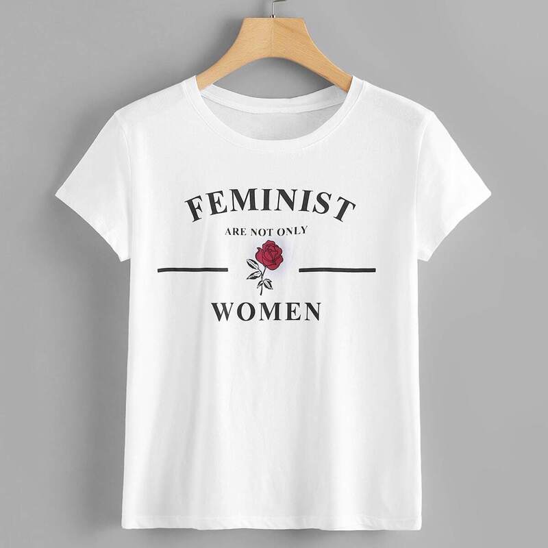 

Letter Print Tee, White