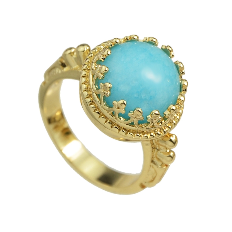 

Lightblue Colorful Resin Round Ball Finger Ring, Blue