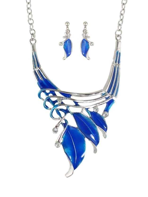 

Leaf Choker Colar Vintage Neckalce And Earrings
