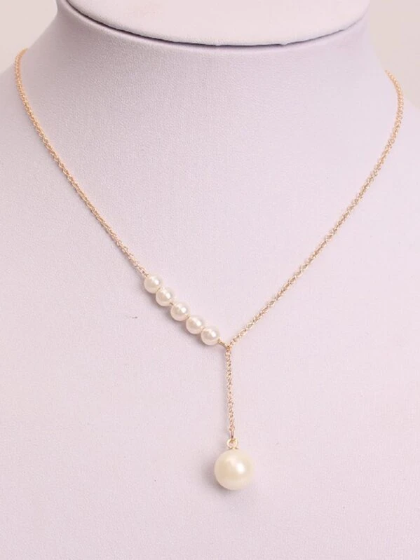 Faux Pear Detail Lariats Necklace thumbnail