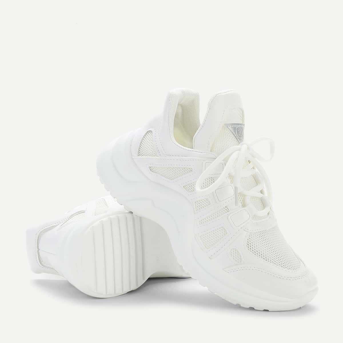 

Lace Up Low Top Sneakers, White