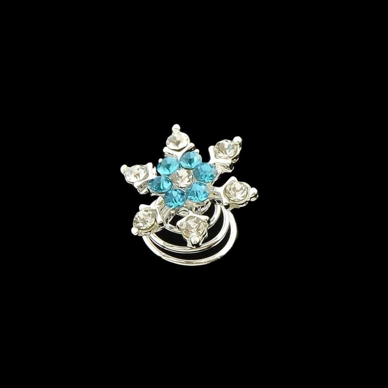 

Blue Lovely Small Rhinestone Snowflake Hair Charms Claws, Silver