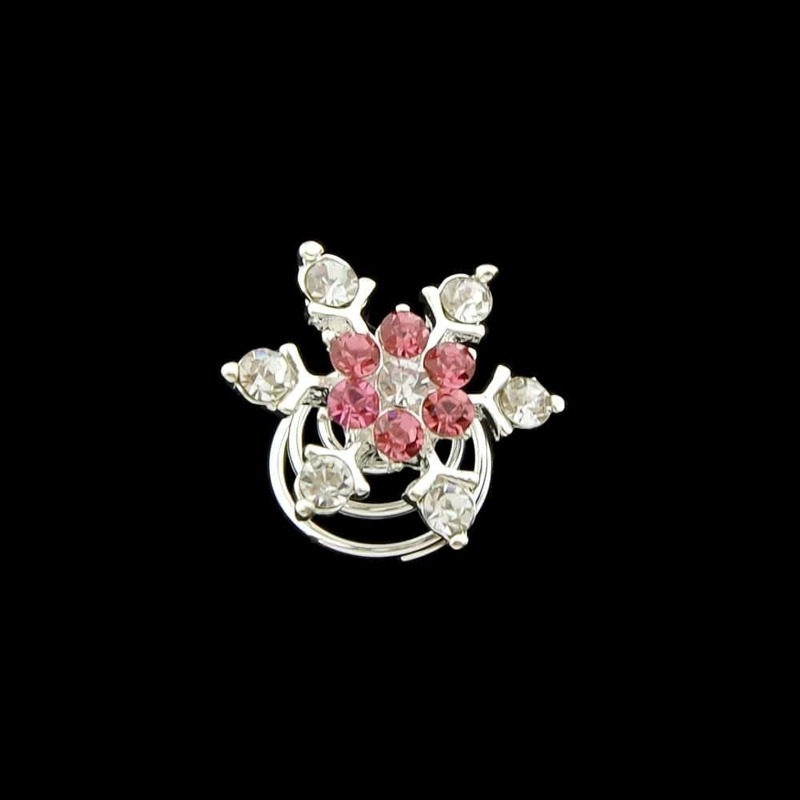 

Hotpink Lovely Small Rhinestone Snowflake Hair Charms Claws, Silver