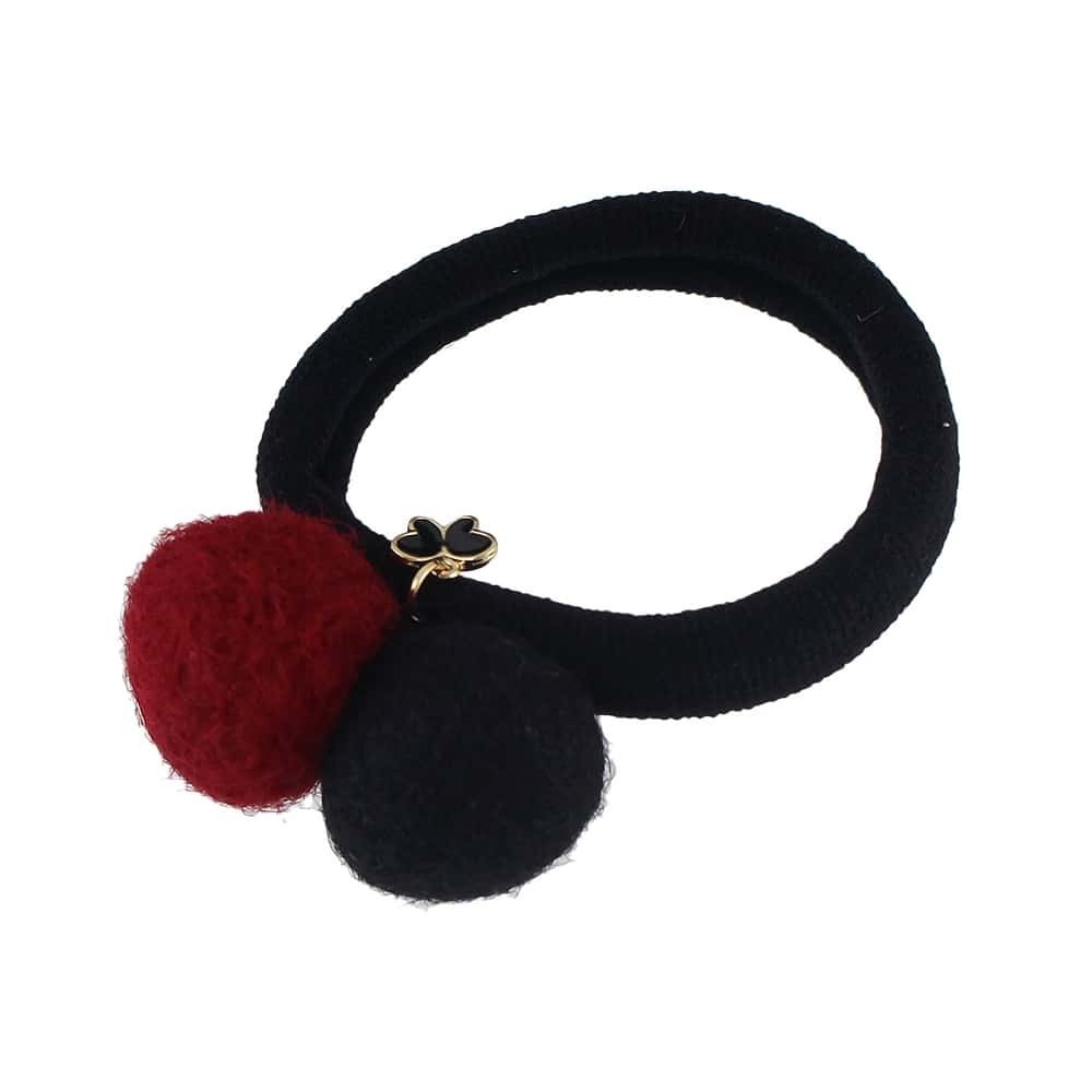 

Redblack Candy Color Simple Double Ball Elastic Hair Rope Scrunchies, Multicolor
