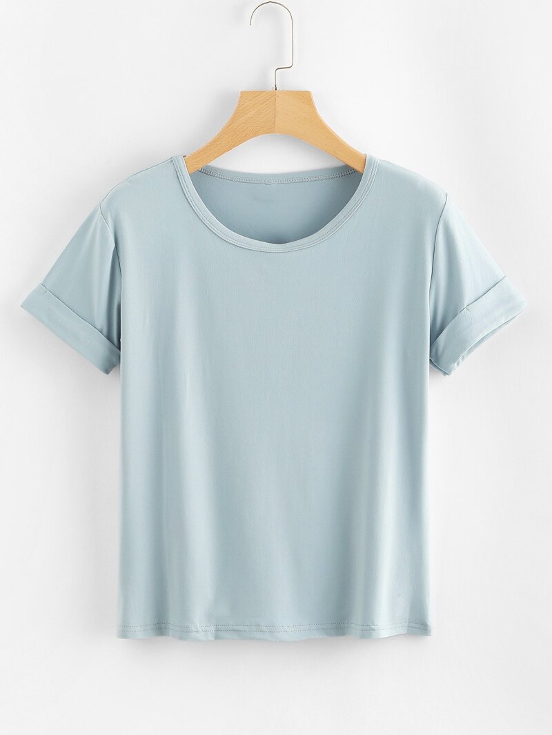 

Rolled Sleeve Tee, Blue