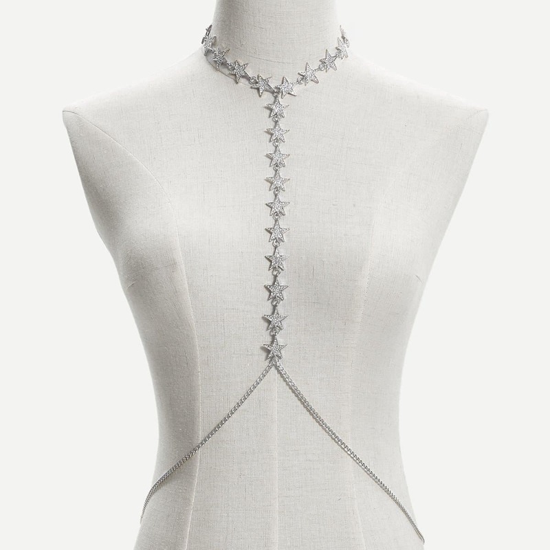 

Star Design Body Chain, Silver