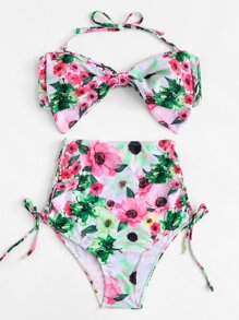 Tie Side Floral Bikini Set