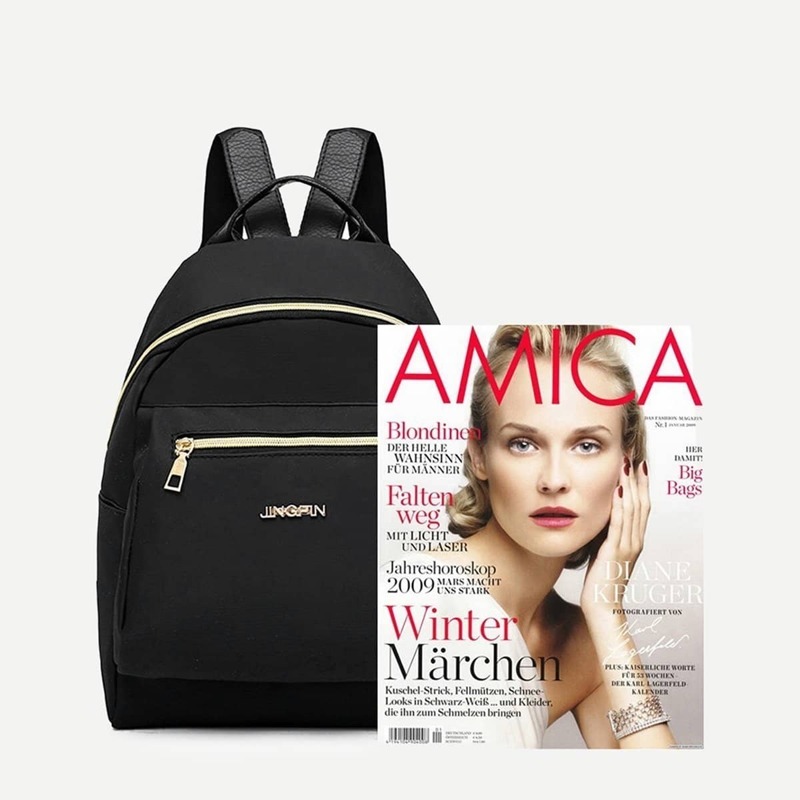 

Curved Top Backpack, Black