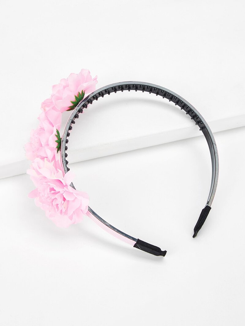 

Flower Decorated Headband, Pink