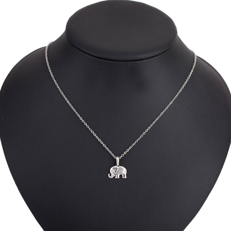 

Elephant Pendant Chain Necklace, Silver