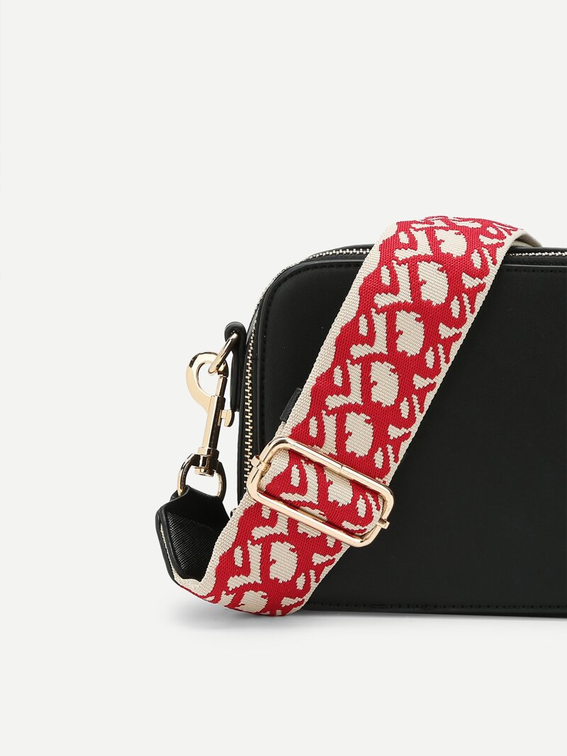 

Mixed Pattern Bag Strap, Red