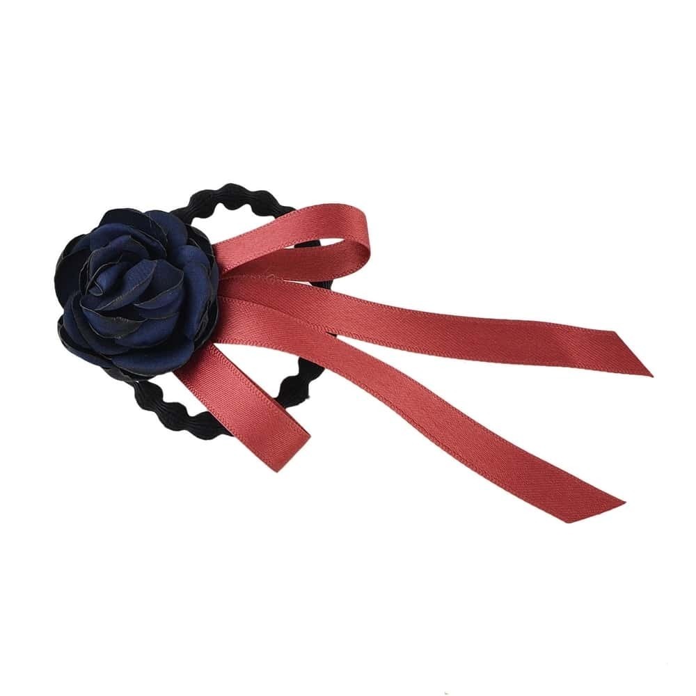 

Blue Hair Accessories Black Elastic Colorful Ribbon Flower Bowknot Headbands Headwear, Multicolor