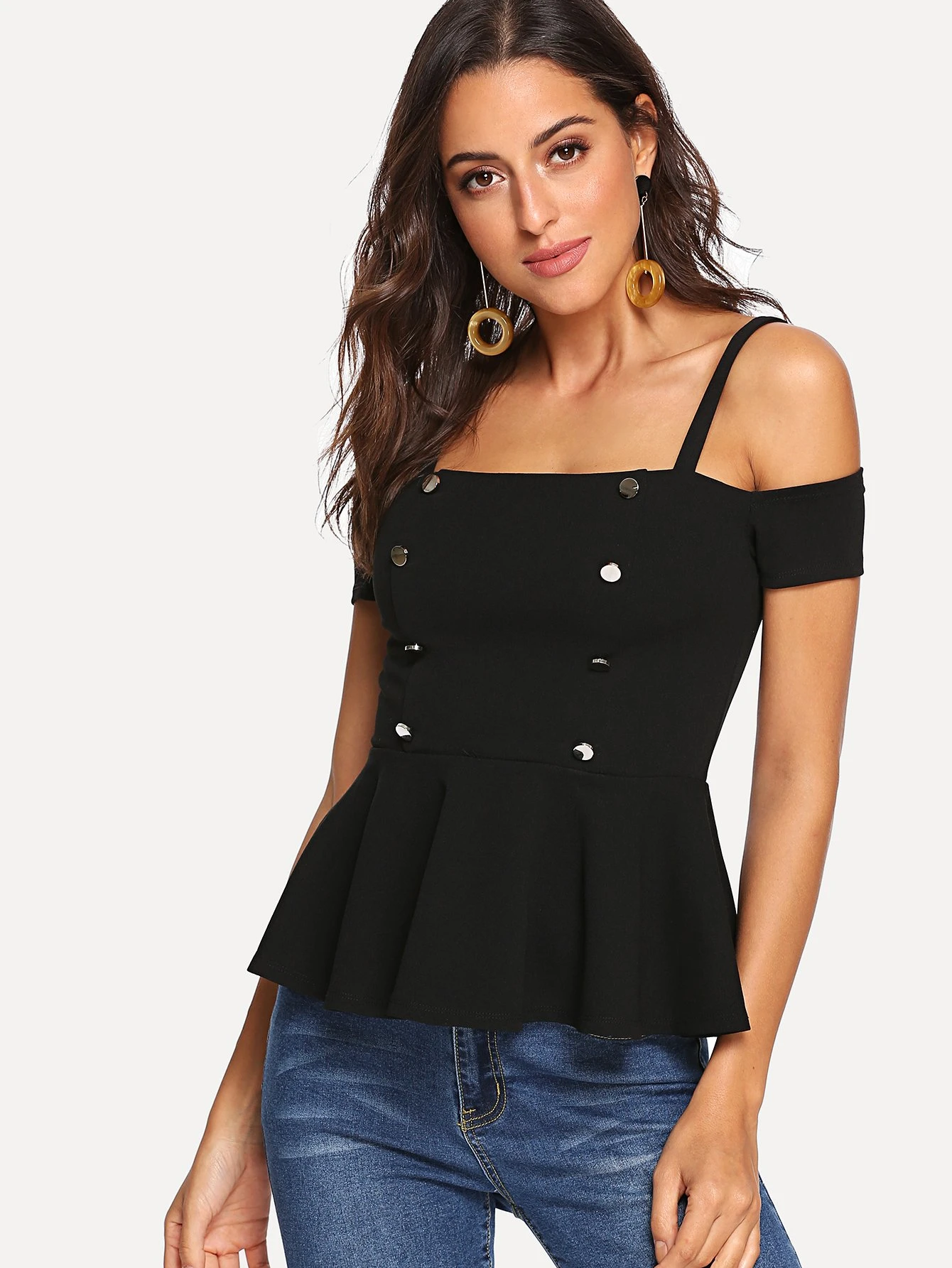cold shoulder peplum top