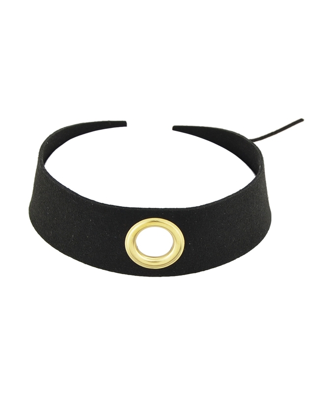 

Black Multicolor Width Flannelette Metal Ring Necklace