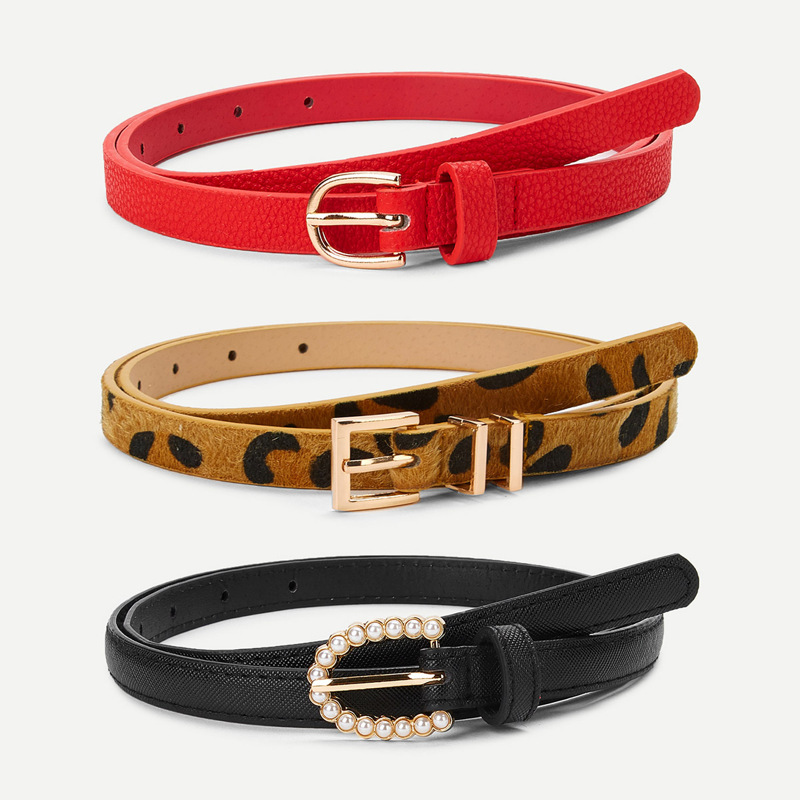 

Metal Buckle Belt 3 Pcs, Multicolor