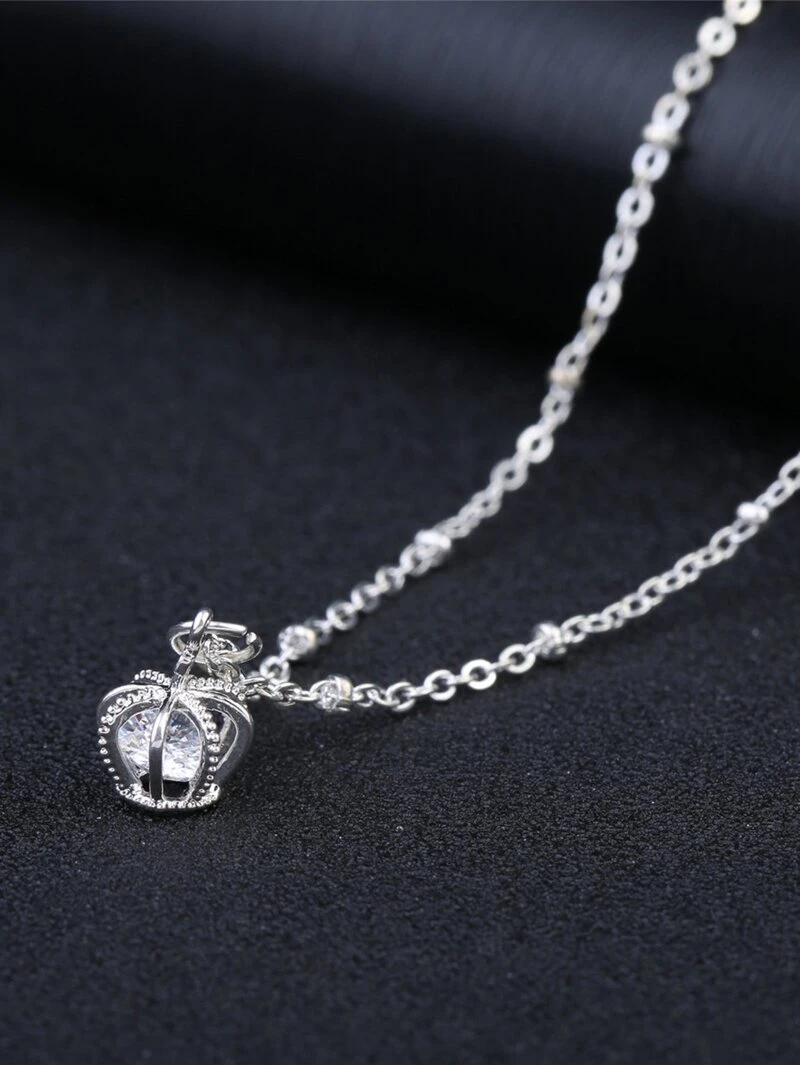 Crown Pendant Openable Necklace Romwe Crown Pendant Openable Necklace Romwe