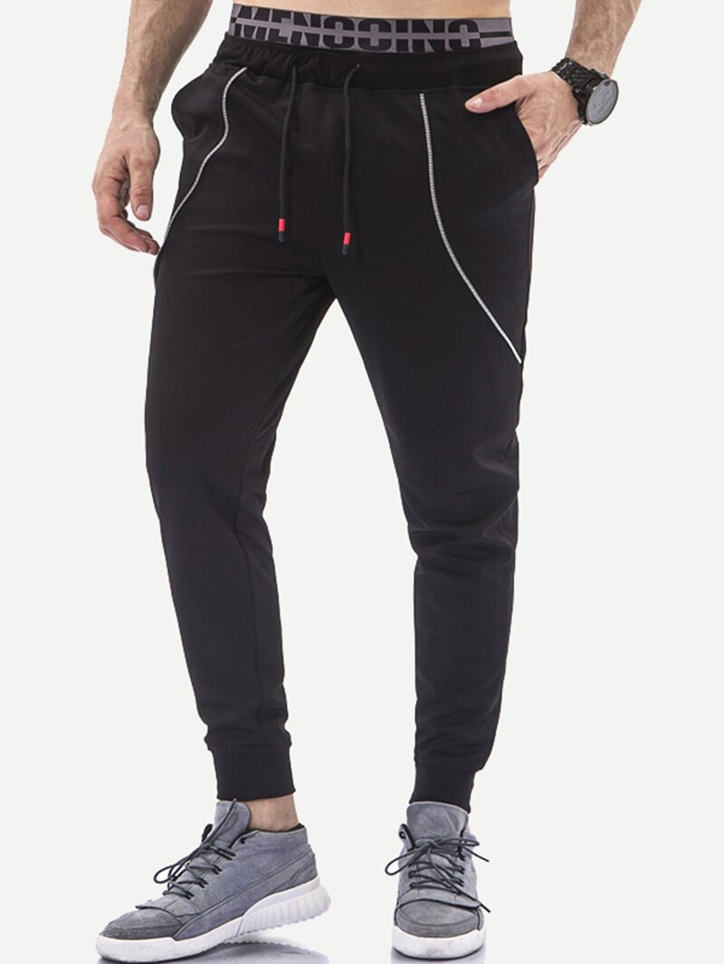 

Men Drawstring Pants, Black
