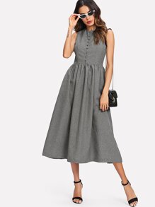 Button Up Marled Shell Dress