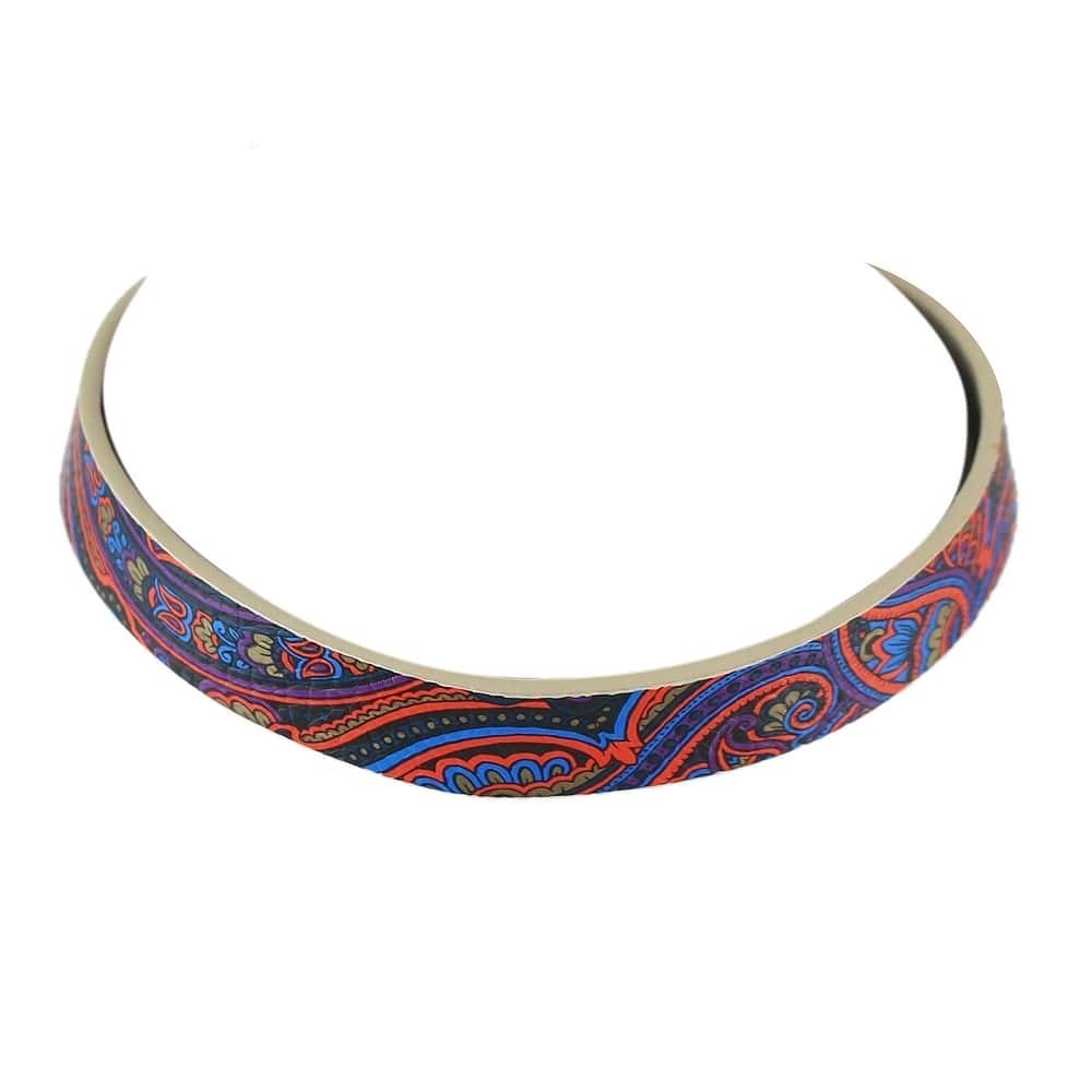 

Flower Print PU Choker Necklace, Multicolor