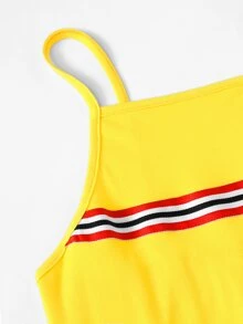Striped Panel Bodycon Cami Dress