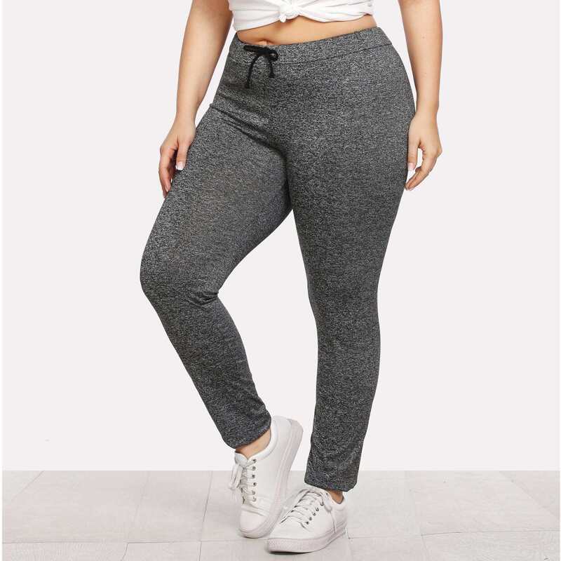 

Plus Drawstring Waist Pants, Grey