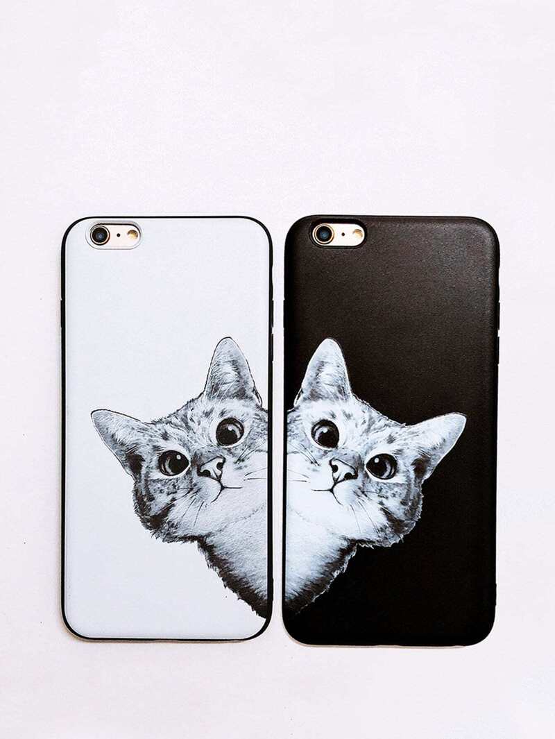 

Cat Print iPhone Case 2pcs