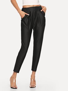 Pocket Side Striped Pants