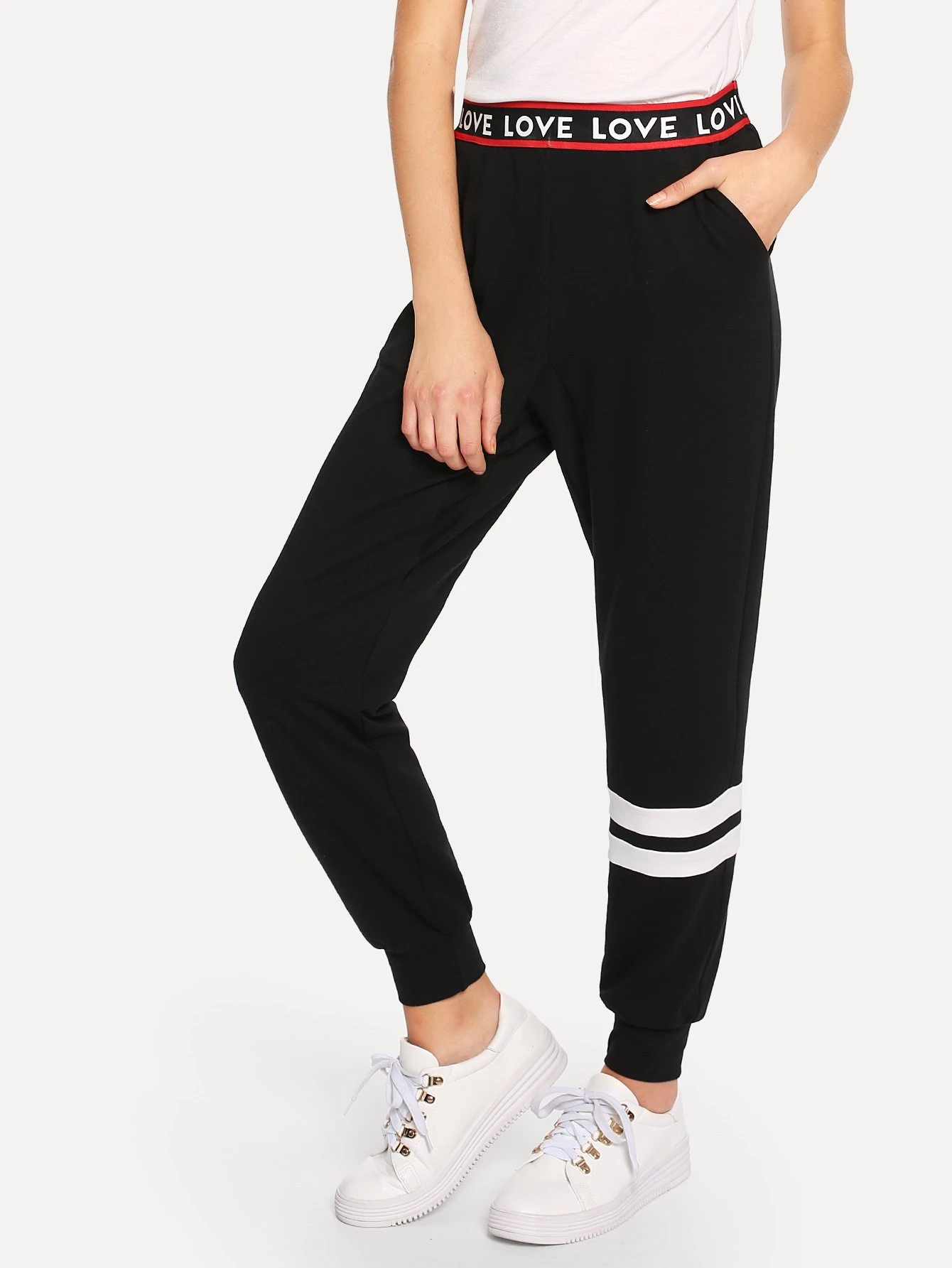 Sweatpants with stripes on one leg Clearance