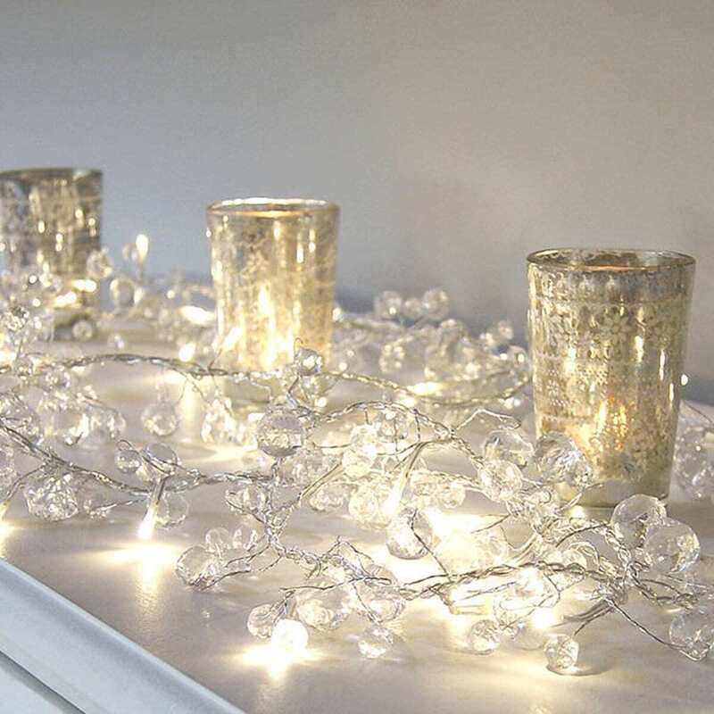 

10pcs Crystal String Light, Yellow