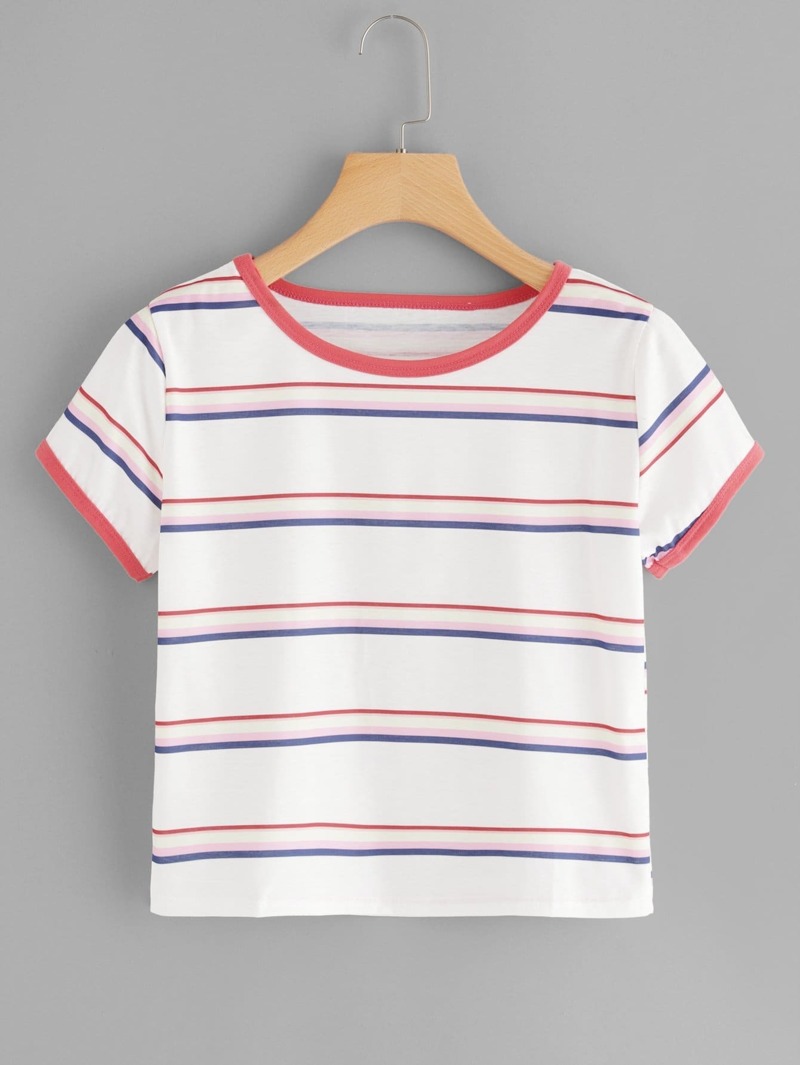 

Colorful Striped Tee, Multicolor