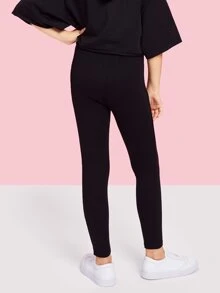 SHEIN Tween Girl Letter Graphic One Side Leggings