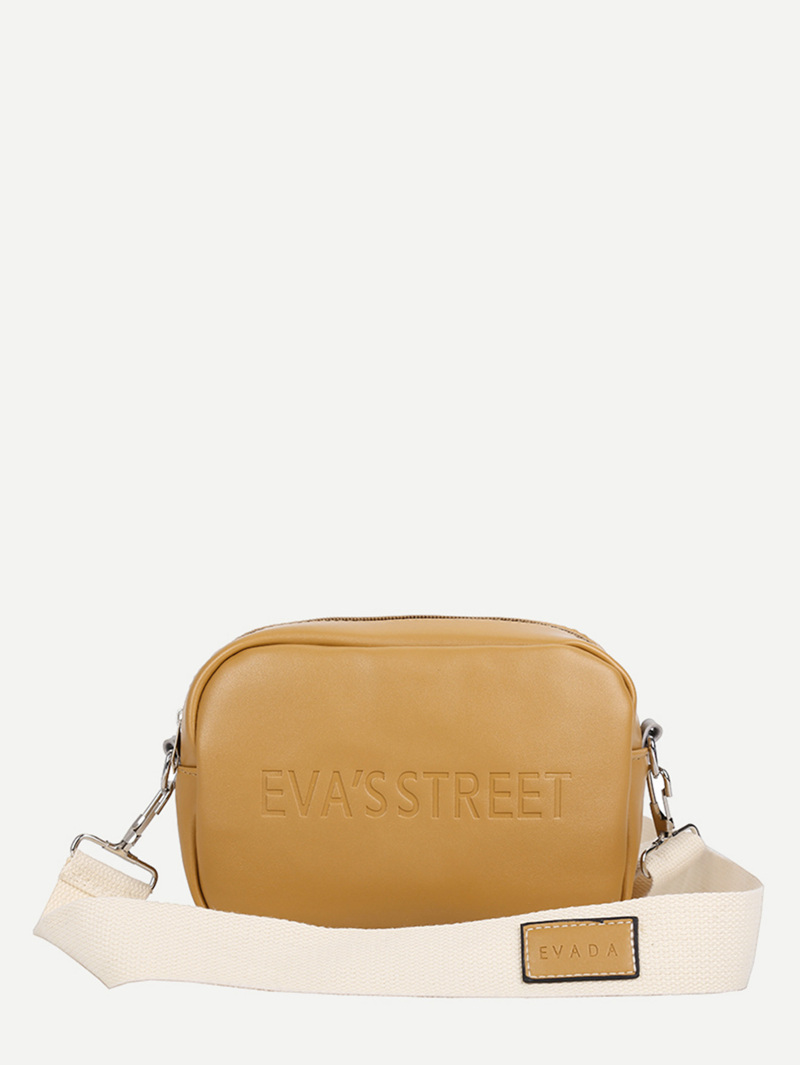 

Letter Print Crossbody Bag, Khaki