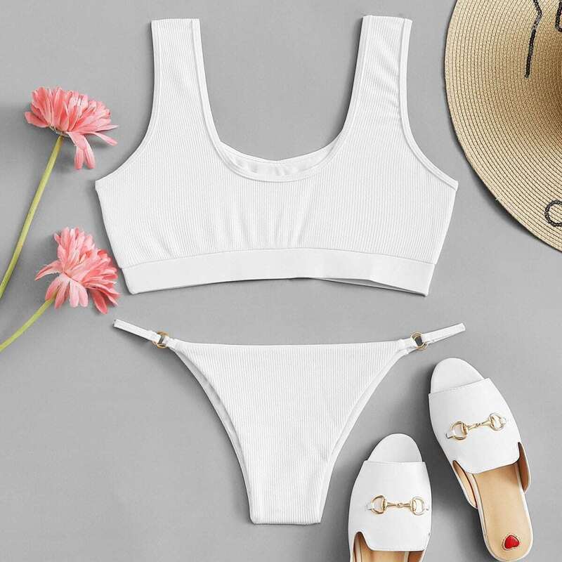 

Plain Bikini Set, White