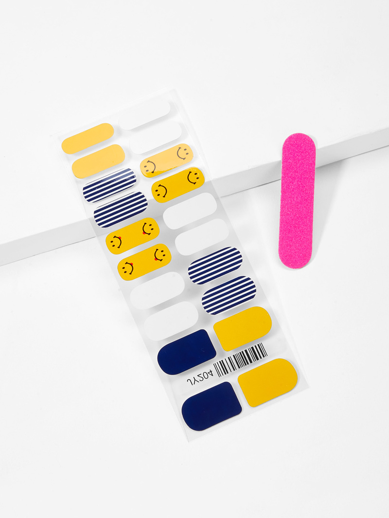 

Striped Nail Sticker & Nail File, Multicolor