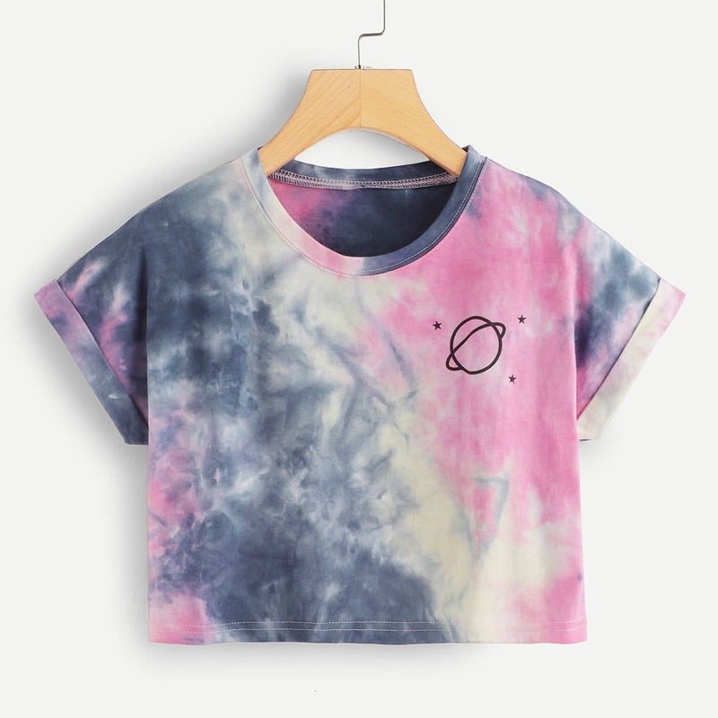 

Water Color Cuffed Tee, Multicolor