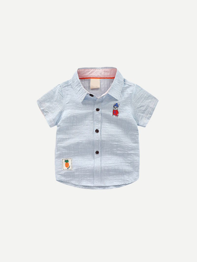 

Boys Dog Print Blouse, Blue