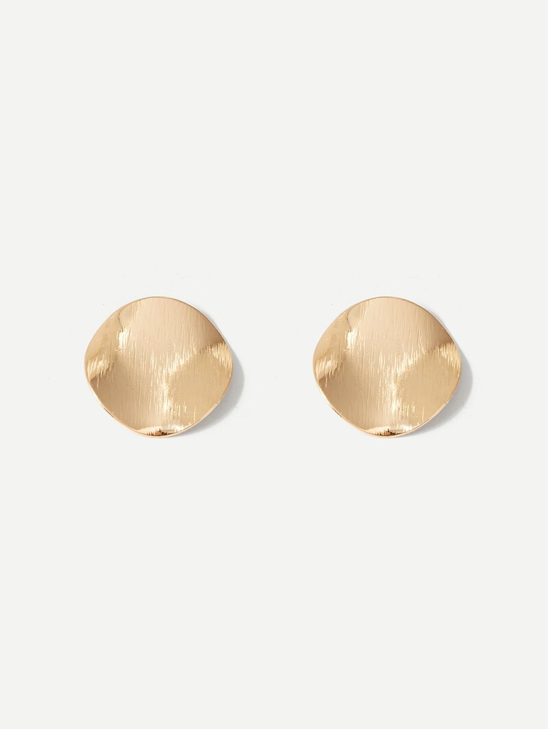 

Textured Disc Stud Earrings, Gold