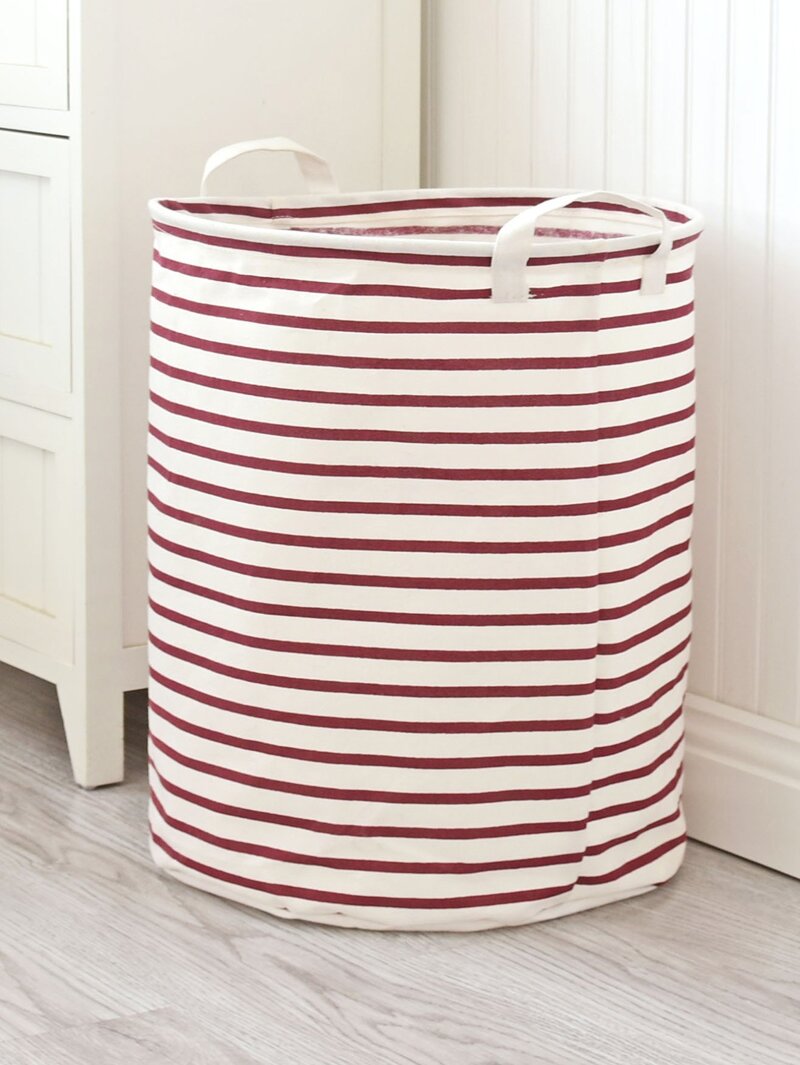 

Striped Round Storage Basket, Red
