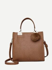 Pom Pom Decor Tote Bag
