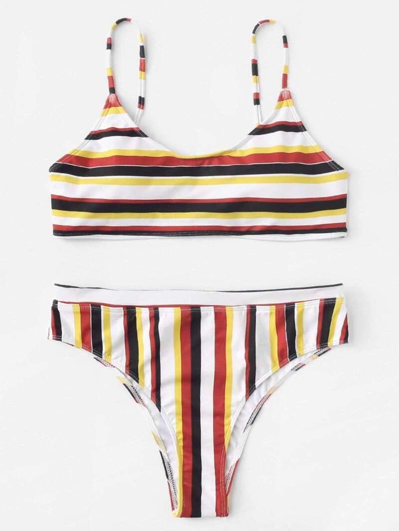 

Striped Bikini Set, Multicolor