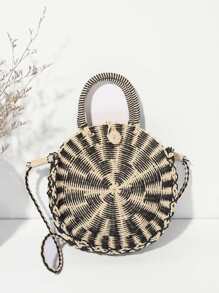 Two Tone Round Tote Bag