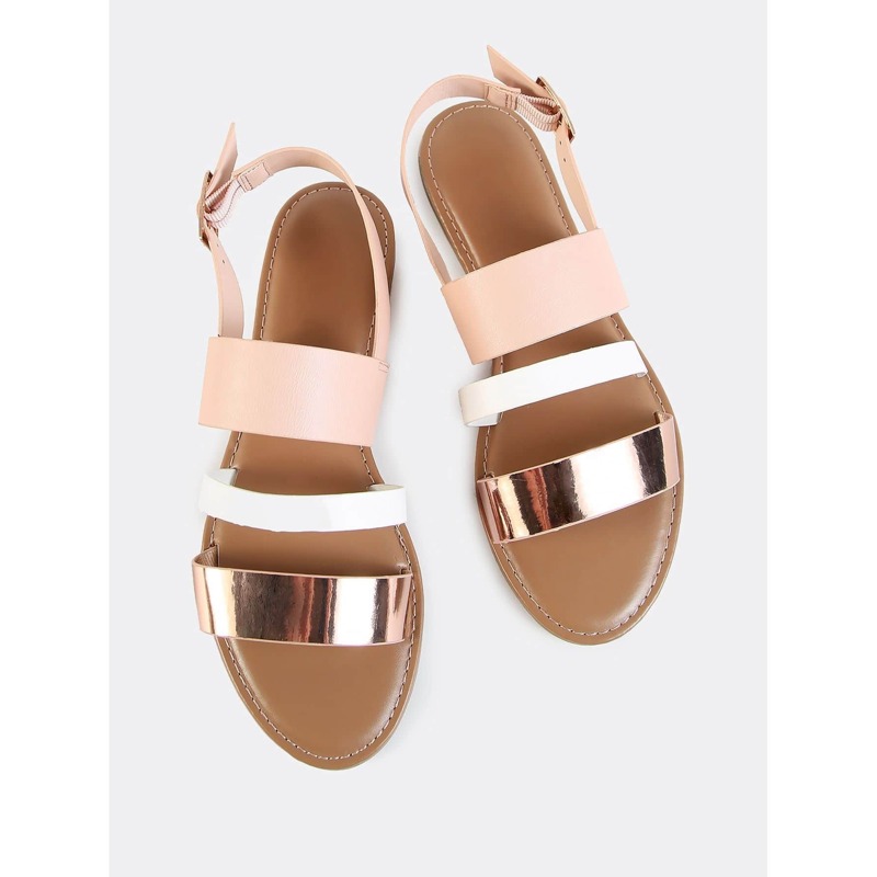 

Sling Back Triple Band Sandals ROSE GOLD MULTI, Multicolor